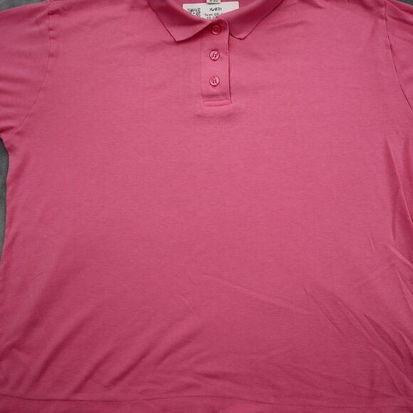 Joan Harper Shirt Womens M Pink Short Sleeve Collared Button Knit Polo - Picture 10 of 14